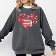 Book Heart Cute Read Book Reading Librarian Across America Comfort Colors Sweatshirt Pepper