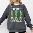 Book Leprechaun St Patrick's Day Library Librarian Reading Comfort Colors Sweatshirt Pepper Book Leprechaun St Patrick's Day Library Librarian Reading Comfort Colors Sweatshirt Pepper