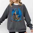 Book Lover Bookworm Reading Books Dragon Premium Tri-Blend Comfort Colors Sweatshirt Pepper