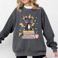 Book Lover Chibi Dragon With Big Red Glasses Bookworm Comfort Colors Sweatshirt Pepper