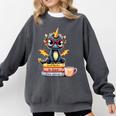Book Lover Cute Baby Dragon Reading Comfort Colors Sweatshirt Pepper