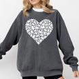 Book Lover Heart Shape Reading Librarian Library Teacher Comfort Colors Sweatshirt Pepper