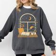 Book Lover Moonlight Reading Scene Night Comfort Colors Sweatshirt Pepper