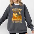 Book Lover Moth Mothman Book Club Reading Into Shadows Comfort Colors Sweatshirt Pepper