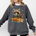 Book Lover Racoon Reading Bookish Library Read Books Be Kind Comfort Colors Sweatshirt Pepper