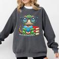 Book Lover Reading Iguana Comfort Colors Sweatshirt Pepper