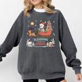 Book Lovers Winter Sleighing Through Stories Tee Premium Tri-Blend Comfort Colors Sweatshirt Pepper