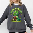 Book A Saurus Bookasaurus Dinosaur Book Girls Boys Toddler Comfort Colors Sweatshirt Pepper
