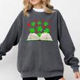 Book With Shamrocks Librarian Saint Patrick's Day Kids Comfort Colors Sweatshirt Pepper