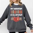 My Weekend Is All Booked Cute Book Reader Teacher Comfort Colors Sweatshirt Pepper