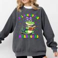 All Booked For Mardi Gras Crocodile Reading Book Teacher Comfort Colors Sweatshirt Pepper All Booked For Mardi Gras Crocodile Reading Book Teacher Comfort Colors Sweatshirt Pepper