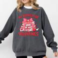 All Booked For Valentine Bow Books Lover Teacher Girl Women Comfort Colors Sweatshirt Pepper