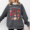 All Booked For Valentine Coquette Bow Girl Women Teacher Comfort Colors Sweatshirt Pepper