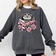 All Booked For Valentine's Coquette Bow Books Teacher Girly Comfort Colors Sweatshirt Pepper All Booked For Valentine's Coquette Bow Books Teacher Girly Comfort Colors Sweatshirt Pepper