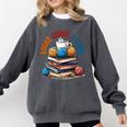 “Books Coffee & Yarn Enthusiast Cozy Reader Comfort Colors Sweatshirt Pepper