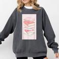 Books Flowers Art Flower Stack Pastel Feminine Comfort Colors Sweatshirt Pepper