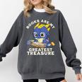 Books Are My Greatest Treasure Kawaii Dragon Reading Books Comfort Colors Sweatshirt Pepper