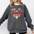 Books Heart Valentines Day Books Are My Love Language Comfort Colors Sweatshirt Pepper