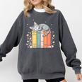 Books Lover Cute Sleepy Cat Relax Reading Vibe Comfort Colors Sweatshirt Pepper