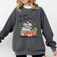 Books Original Handheld Device Reader Literacy Book Lover Comfort Colors Sweatshirt Pepper