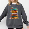 Books Painting Colorful Art Abstract Graphic Books Comfort Colors Sweatshirt Pepper