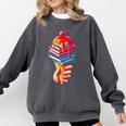 Books Reading Ice Cream Comfort Colors Sweatshirt Pepper