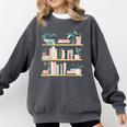 Bookshelves With Books & Plants Premium Comfort Colors Sweatshirt Pepper