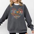 Bookworm Words Heart Book Lover Reader Reading Fun Comfort Colors Sweatshirt Pepper