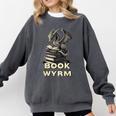 Bookwyrm Dragon Fantasy Bookish Fairytale Book Lover Comfort Colors Sweatshirt Pepper