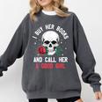 I Buy Her Books And Call Her A Good Girl Skull Rose Bookworm Comfort Colors Sweatshirt Pepper