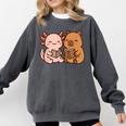 Capybara Axolotl Kawaii Kids Anime Book Lover Reading Comfort Colors Sweatshirt Pepper Capybara Axolotl Kawaii Kids Anime Book Lover Reading Comfort Colors Sweatshirt Pepper