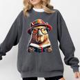 Capybara Bookworm Rodent Reading a Book Comfort Colors Sweatshirt Pepper