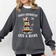 Cat Lover Tee Women Book Lover Reading Librarian Read Comfort Colors Sweatshirt Pepper