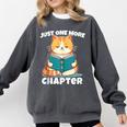 Cat Reading Books Bookworm Read One More Chapter Comfort Colors Sweatshirt Pepper