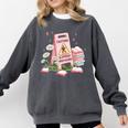 Caution Slippery When Reading Book Reader Comfort Colors Sweatshirt Pepper