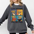 Cheetah Love Reading And Cheetahs Kids Bookworm Comfort Colors Sweatshirt Pepper