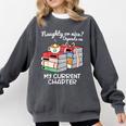Christmas Book Lovers Naughty Or Nice Comfort Colors Sweatshirt Pepper