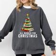 Christmas Book Tree All Booked For Xmas Comfort Colors Sweatshirt Pepper