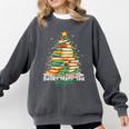 Christmas Books Make You Bright Librarian Teacher Book Lover Comfort Colors Sweatshirt Pepper