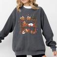 Christmas Cats Bookshelf Gingerbread Comfort Colors Sweatshirt Pepper