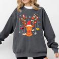 Christmas Librarian Reindeer Xmas Book Teachers Love Reading Comfort Colors Sweatshirt Pepper