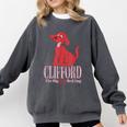 Clifford The Big Red Dog Pink Text With Bow Illustrated Book Comfort Colors Sweatshirt Pepper Clifford The Big Red Dog Pink Text With Bow Illustrated Book Comfort Colors Sweatshirt Pepper