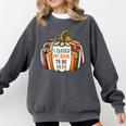 I Closed My Book To Be Here Fall Pumpkin Comfort Colors Sweatshirt Pepper