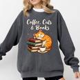 Coffee Cats & Books Lover For Women & Girls Coffee Comfort Colors Sweatshirt Pepper Coffee Cats & Books Lover For Women & Girls Coffee Comfort Colors Sweatshirt Pepper