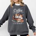 Coffee Cats And Books Cozy Calico Reader Love Cute Cat Comfort Colors Sweatshirt Pepper Coffee Cats And Books Cozy Calico Reader Love Cute Cat Comfort Colors Sweatshirt Pepper