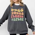 Colorful Dogs Books Plants Repeat Comfort Colors Sweatshirt Pepper