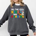 All The-Cool Kids Are Reading Teacher Book Lover Librarian Premium Comfort Colors Sweatshirt Pepper