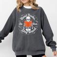 Cool Read Books Be Kind Stay Weird Skeleton Reading Comfort Colors Sweatshirt Pepper