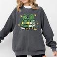 Coquette Bow Books St Patrick's Shamrock Bookworm Librarian Comfort Colors Sweatshirt Pepper Coquette Bow Books St Patrick's Shamrock Bookworm Librarian Comfort Colors Sweatshirt Pepper