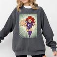 The Crimson Crescent 90s Retro Comic Book Superheroine Art Comfort Colors Sweatshirt Pepper The Crimson Crescent 90s Retro Comic Book Superheroine Art Comfort Colors Sweatshirt Pepper